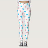 Trans Pride Middelgrote Leggings van het Hart (Voorkant)