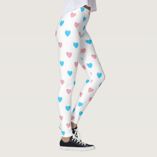 Trans Pride Middelgrote Leggings van het Hart (Rechts)