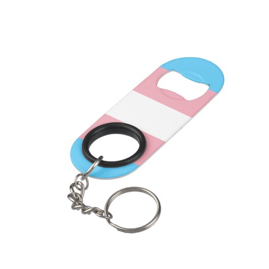 Trans Pride. Mini Flessenopener (Achterkant Gekanteld)