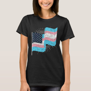 Trans Pride Month Transgender Us Flag Lgbtqia Tran T-shirt