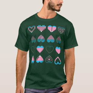 Trans Pride Month Transseual Flag Hearts LGBT Tran T-shirt