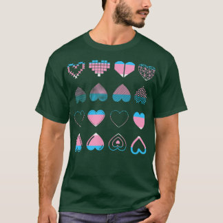 Trans Pride Month Transseual Flag Hearts LGBT Tran T-shirt