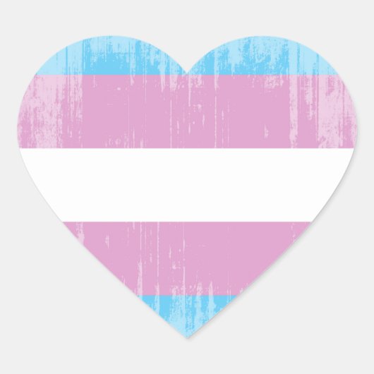 TRANS PRIDE NOODLIJDEND ONTWERP HART STICKER (Voorkant)