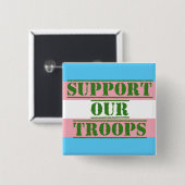 Trans Pride ondersteunt onze Button van de troepen (Voorkant /achterkant)