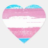 Trans Pride Paint Hart Sticker (Voorkant)