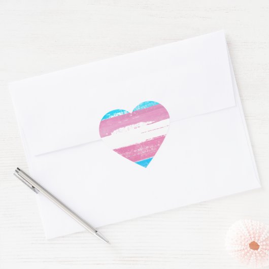 Trans Pride Paint Hart Sticker (Envelop)