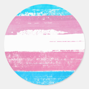 Trans Pride Paint Ronde Sticker