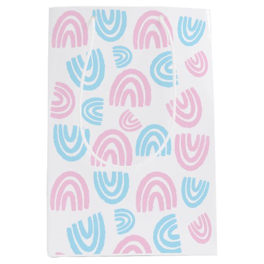 Trans Pride Pastel Rainbow Gift Bag Medium Cadeauzakje (Voorkant)