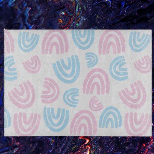 Trans Pride Pastel Rainbow Glass snijplank