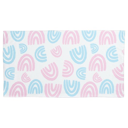 Trans Pride Pastel Rainbow Kussensloop (Voorkant-Links)