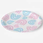 Trans Pride Pastel Rainbow Paper Borden Papieren Bordje (Gekanteld)