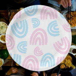 Trans Pride Pastel Rainbow Paper Borden Papieren Bordje