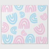 Trans Pride Pastel Rainbow Wrapping Paper Cadeaupapier (Vlak)