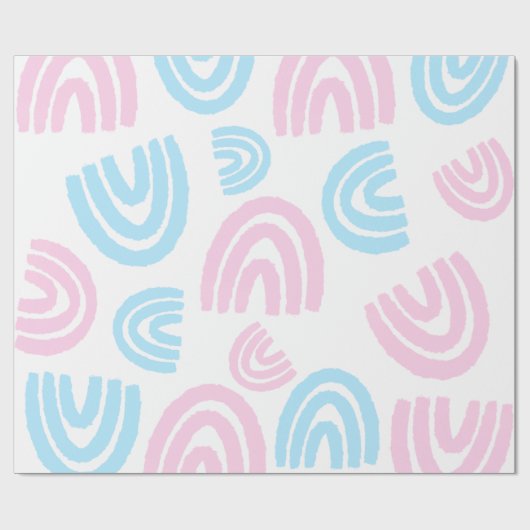 Trans Pride Pastel Rainbow Wrapping Paper Cadeaupapier (Vlak)