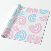 Trans Pride Pastel Rainbow Wrapping Paper Cadeaupapier (Uitgerold)