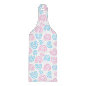 Trans Pride Pastel Regenboog Glas Snijplank (Voorkant)