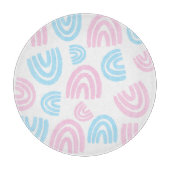 Trans Pride Pastel Regenboog Glas Snijplank (Voorkant)