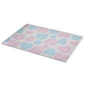 Trans Pride Pastel Regenboog Glas Snijplank (Hoek)