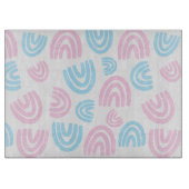 Trans Pride Pastel Regenboog Glas Snijplank (Voorkant)