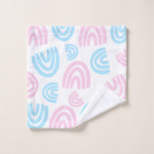 Trans Pride Pastel Regenboog Handdoek Set (Wasdoekje)