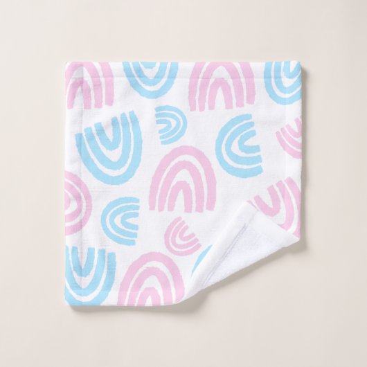 Trans Pride Pastel Regenboog Handdoek Set (Wasdoekje)