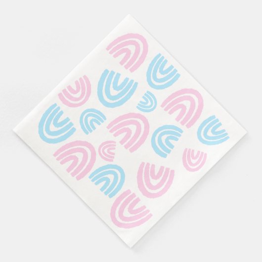 Trans Pride Pastel Regenboog Papier Servet (Hoek)