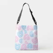 Trans Pride Pastel Regenboog Schoudertas Crossbody Tas (Achterkant)