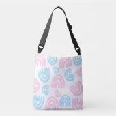 Trans Pride Pastel Regenboog Schoudertas Crossbody Tas (Voorkant)