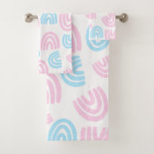 Trans Pride Pastel Regenboord Handdoeken Set (Insitu)