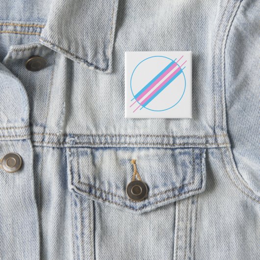 Trans Pride Pin Vierkante Button 5,1 Cm (In situ)