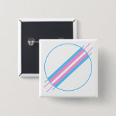Trans Pride Pin Vierkante Button 5,1 Cm (Voorkant /achterkant)