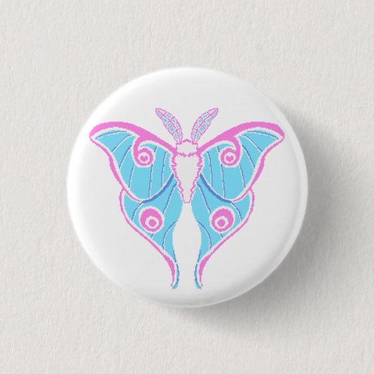 Trans Pride Pixel Moth Button (Voorkant)