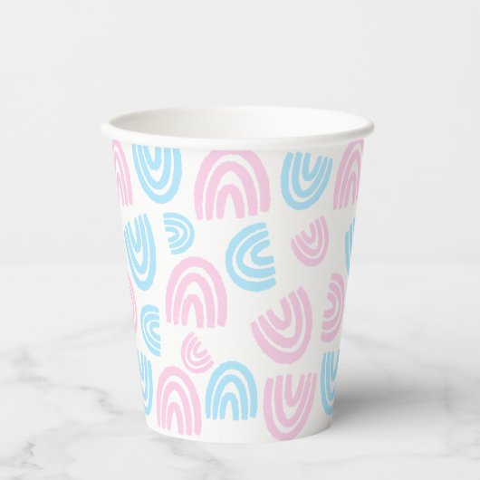 Trans Pride Rainbow Paper Cup Papieren Bekers (Voorkant)