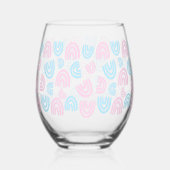Trans Pride Rainbow Stemless wijnglas Wijnglas Zonder Voet (Achterkant)