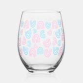 Trans Pride Rainbow Stemless wijnglas Wijnglas Zonder Voet (Links)