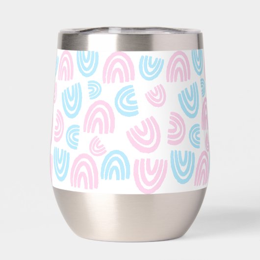 Trans Pride Rainbow Stemless Wine Tumbler (Achterkant)