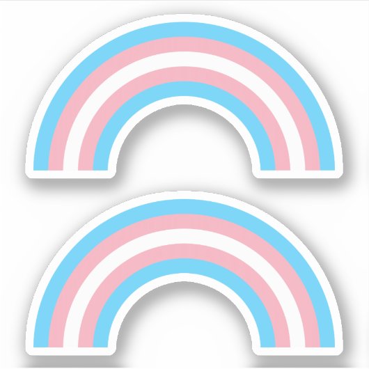 Trans Pride Rainbow Sticker (Voorkant)