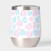Trans Pride Regenboog Steeloze Wijn Tumbler (Achterkant)