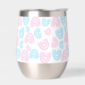 Trans Pride Regenboog Steeloze Wijn Tumbler (Links)
