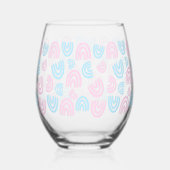 Trans Pride Regenboog Steelvrije Wijn Glas (Links)