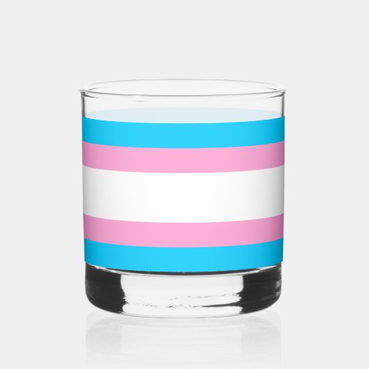 Trans Pride Rocks Glass: schip met solidariteit Whisky Glas (Voorkant)
