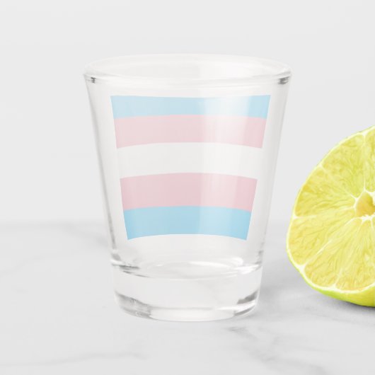 Trans Pride. Shot Glas (Achterkant)