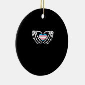 Trans Pride Skeleton Halloween Transgender Gothic Keramisch Ornament (Rechts)