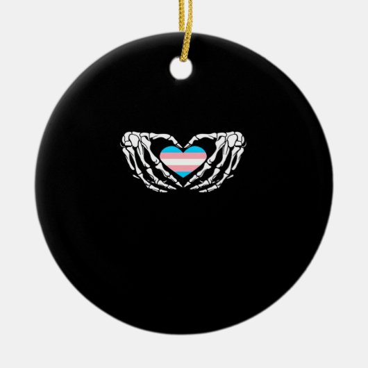 Trans Pride Skeleton Halloween Transgender Gothic Keramisch Ornament (Voorkant)