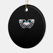 Trans Pride Skeleton Halloween Transgender Gothic Keramisch Ornament (Links)