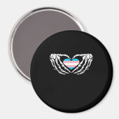 Trans Pride Skeleton Halloween Transgender Gothic  Magneet (Voorkant / Achterkant)