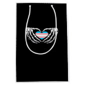 Trans Pride Skeleton Halloween Transgender Gothic  Medium Cadeauzakje (Voorkant)