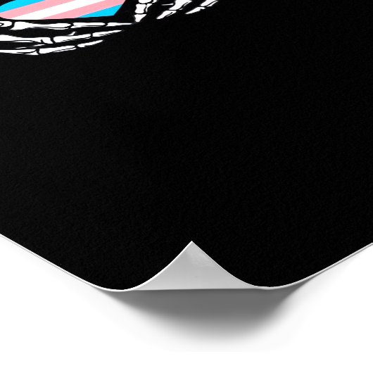 Trans Pride Skeleton Halloween Transgender Gothic  Poster (Hoek)