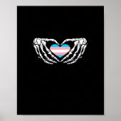 Trans Pride Skeleton Halloween Transgender Gothic  Poster (Voorkant)