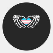 Trans Pride Skeleton Halloween Transgender Gothic  Ronde Sticker (Voorkant)
